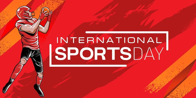 Fútbol América Banner deportivo Fondo Vector Diseño de ilustraciones para el Día Internacional del Deporte