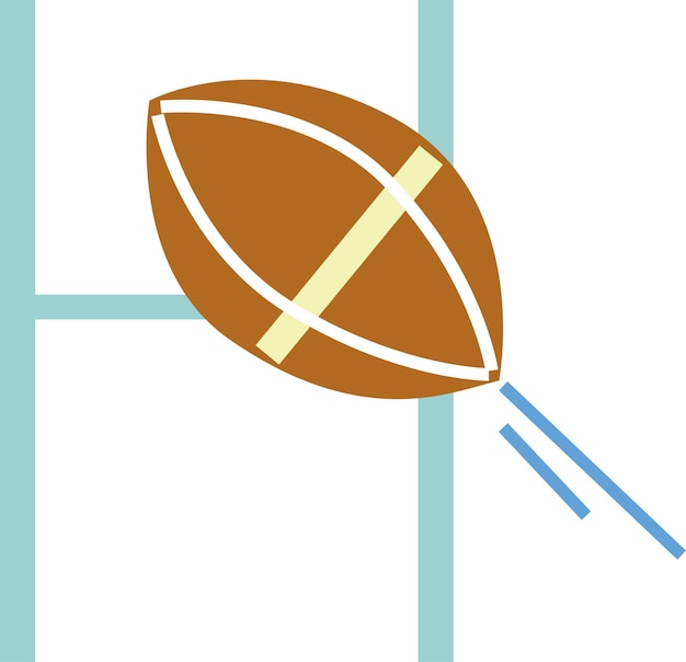 El fútbol americano de rugby marrón de dibujos animados