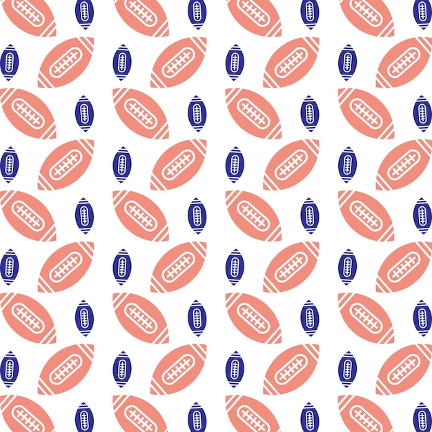 Fútbol americano sobresaliente diseño de ilustración vectorial de patrón repetitivo multicolor de moda