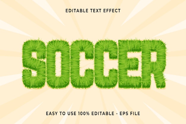fútbol Efecto de texto editable en 3D Estilo de plantilla de moda Vector vintage