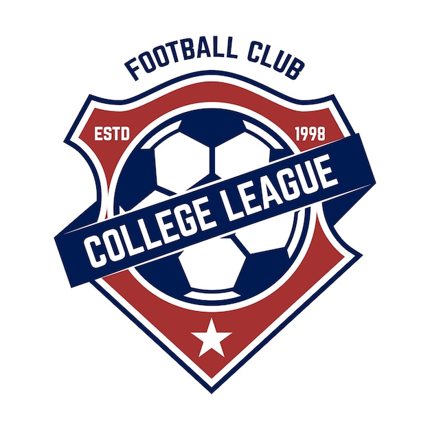 Fútbol, emblemas de fútbol. Elemento de diseño de logotipo, etiqueta, emblema, signo.