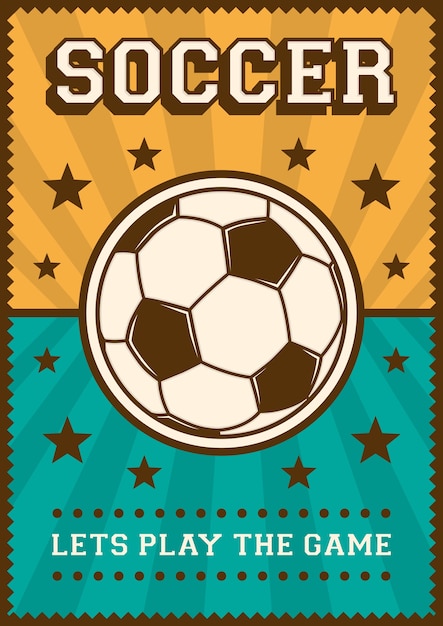 Fútbol fútbol deporte retro pop art cartel señalización