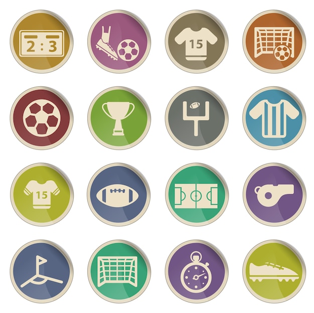 Fútbol simplemente conjunto de iconos vectoriales