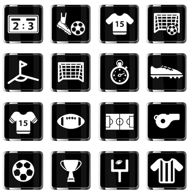 Fútbol simplemente conjunto de iconos vectoriales