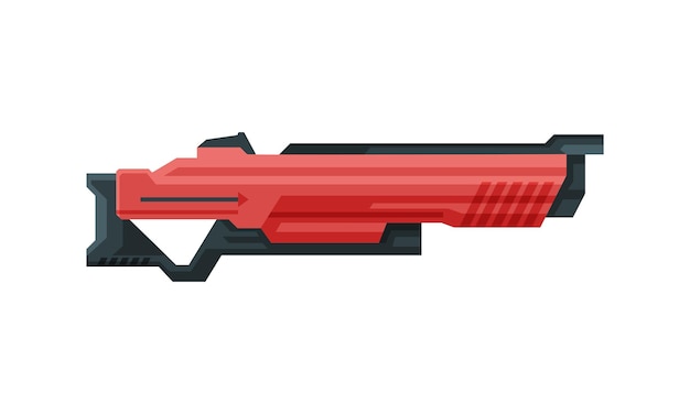 Futurista arma espacial blaster rojo fantástico arma de mano Raygun de alienígena infantil pistola Ilustración vectorial