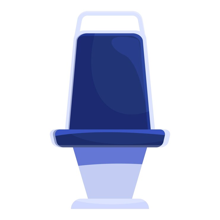 Vector futurista y cómodo asiento de pasajero a la espera de embarque