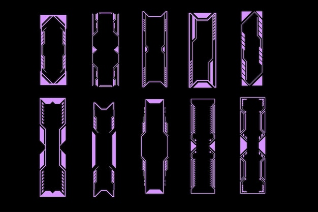 Futurista elemento de interfaz de ciencia ficción marco de tecnología hud plantilla de diseño gráfico vectorial