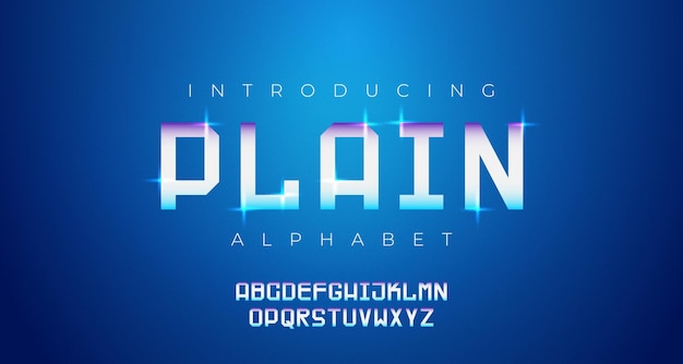 Futurista fuente moderna tipografía alfabética para el diseño de logotipos tecnología de automóviles computadora deporte rápido súper
