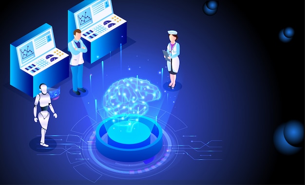 Futurista, robótico, concepto de tecnología médica.