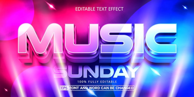 Futuristic Music Text Effect Editable Neon Style