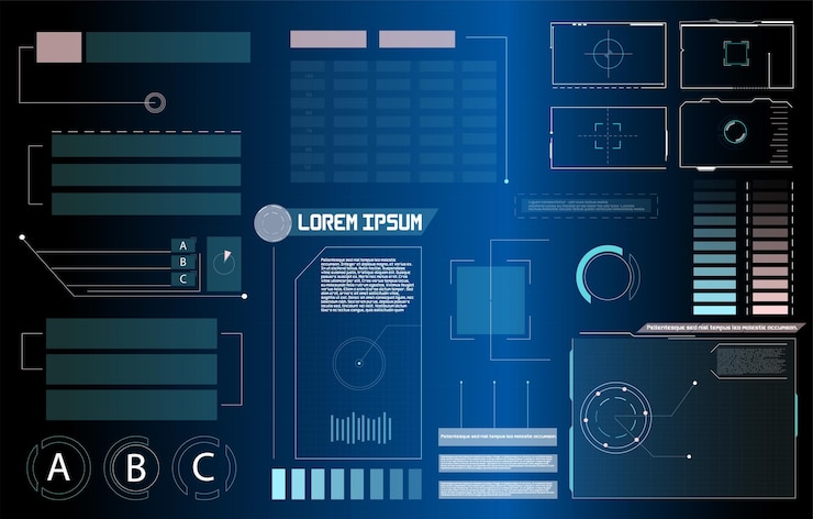 Vector futuristic vector hud interface screen design títulos de llamadas digitales hud ui gui usuario futurista i