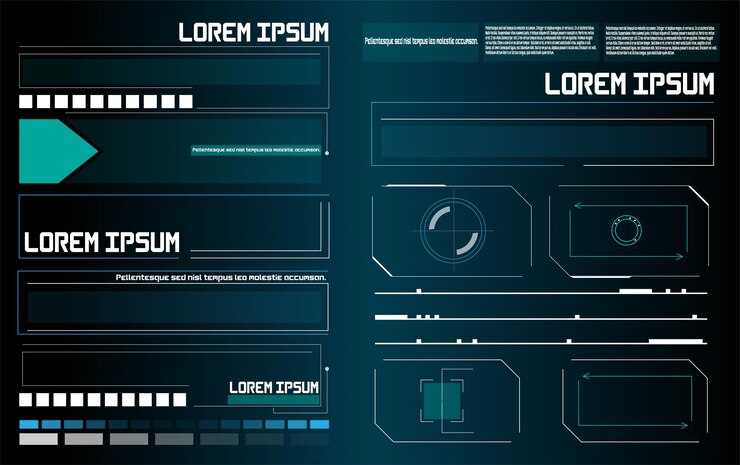 Vector futuristic vector hud interface screen design títulos de llamadas digitales hud ui gui usuario futurista i
