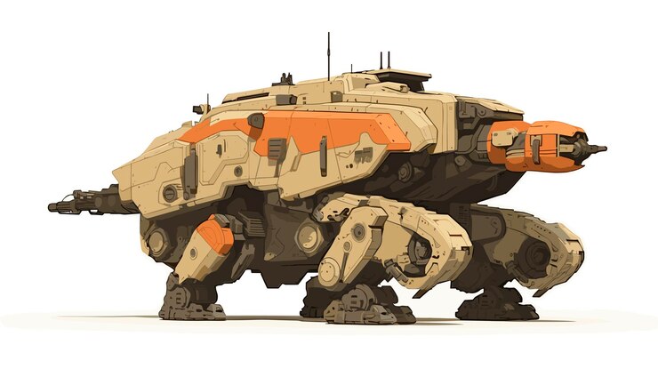 Vector futuro tanque aislado de vector libre sobre un fondo blanco