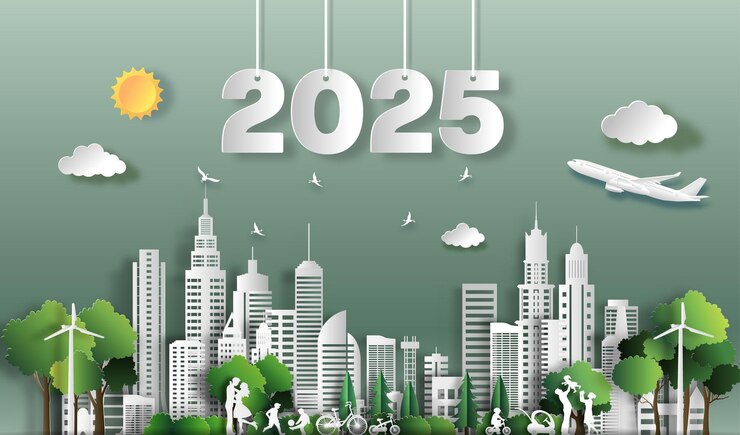 Futuro verde para las ciudades estilo de corte de papel