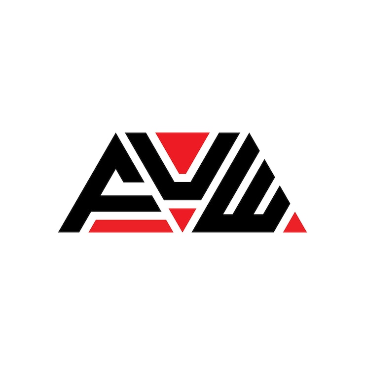 Vector fuw diseño de logotipo de letra triangular con forma de triángulo fuw diseñador de logotipo triangular monograma fuw modelo de logotipo vectorial triangular fuw de color rojo logotipo triangulares fuw sencillo elegante y lujoso logotipo fuw