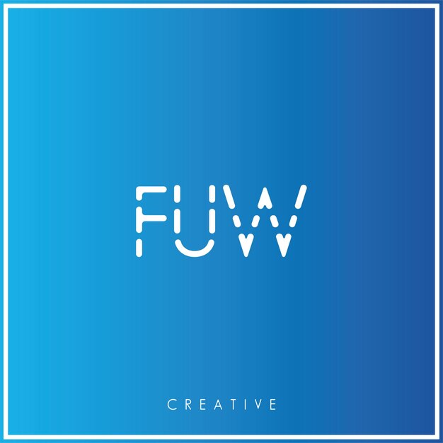 FUW Premium Vector último diseño de logotipo Diseño creativo de logotipo Ilustración vectorial Logotipo mínimo Monograma