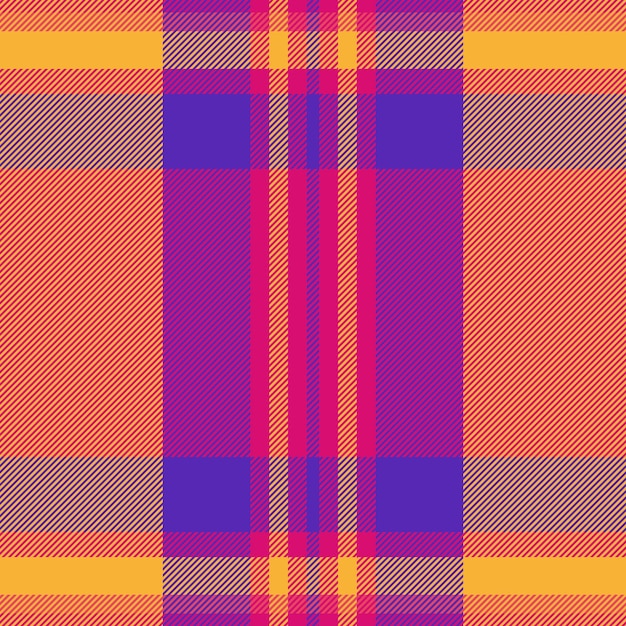 Fuzzy vector textil plaid clásico tartan sin costuras cheque de tela de la sala de estar patrón de fondo textura en colores rosa y ámbar