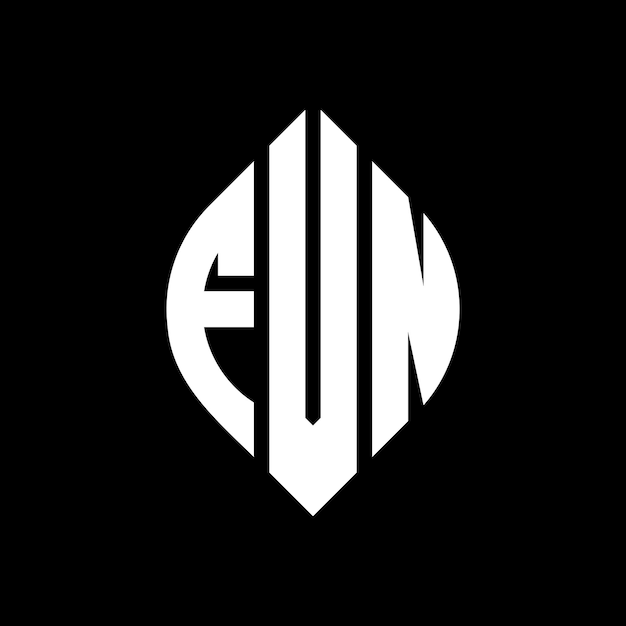 FVN diseño de logotipo de letras circulares con forma de círculo y elipse FVN letras elípticas con estilo tipográfico Las tres iniciales forman un logotipo de círculo FVN círculo emblema monograma abstracto letra marca vector