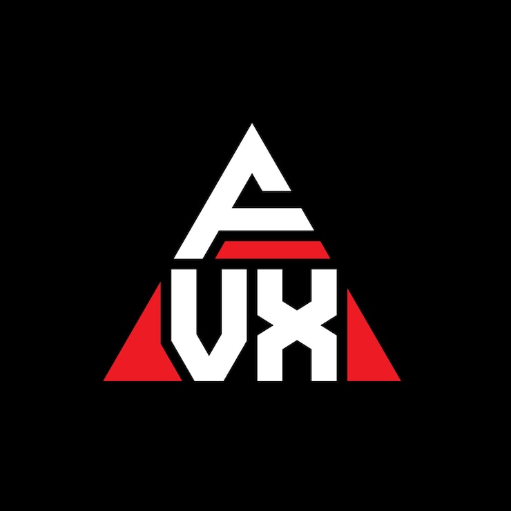 Vector fvx triángulo diseño de la letra del logotipo con forma de triángulo fvx diseño del logotipo del triángulo monograma fvx vector triángulo logotipo plantilla con color rojo fvx logotipo triangular sencillo elegante y lujoso logotipo