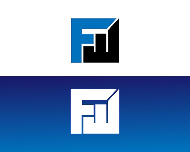 FW Diseño abstracto de letras plantilla de vector gráfico minimalista