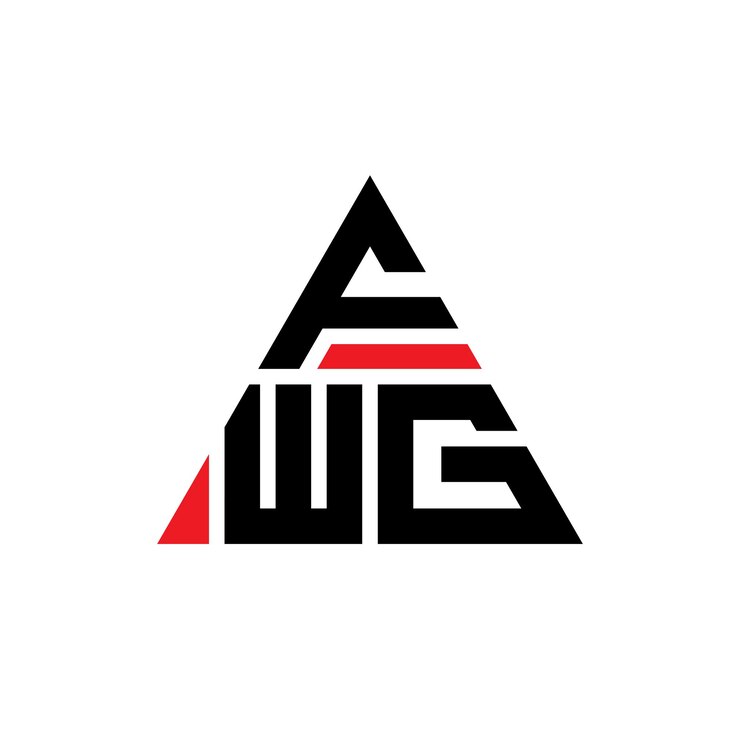 Vector fwg triángulo diseño de logotipo de letra con forma de triángulo fwg diseño de logótipo triángulo de monograma fwg modelo de logotipo vectorial triángulo con color rojo fwg logotipo triangular sencillo elegante y lujoso