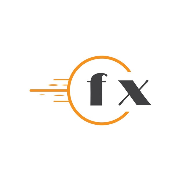 fx logotipo inicial de monograma con diseño de estilo círculo