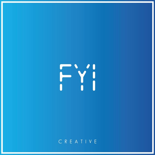 FYI Premium Vector último diseño de logotipo Diseño creativo de logotipo Ilustración vectorial Logotipo mínimo Monograma