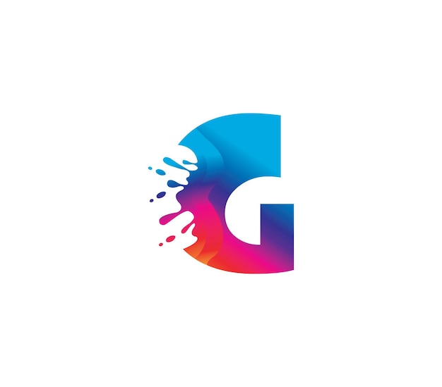 G Alfabeto Pintura colorida Concepto de diseño del logotipo