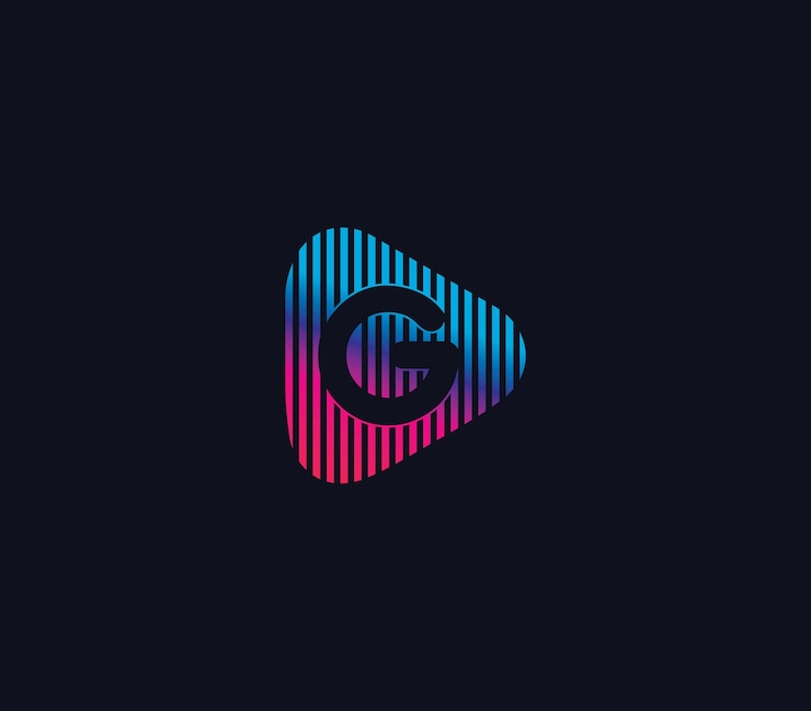 Vector g alphabet juega el concepto de diseño del logotipo