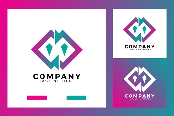 Vector g logotipo con diamantes que forman un robot con un gradiente de color