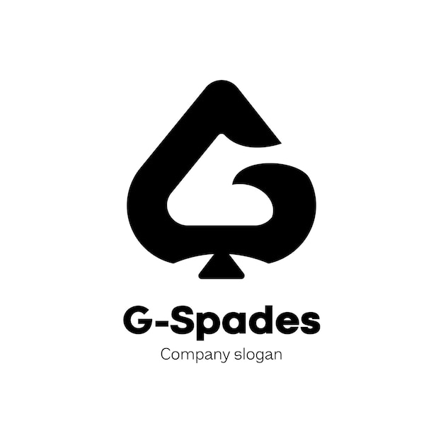 G - logotipo vectorial negro de la tarjeta ace, minimalista, creativo