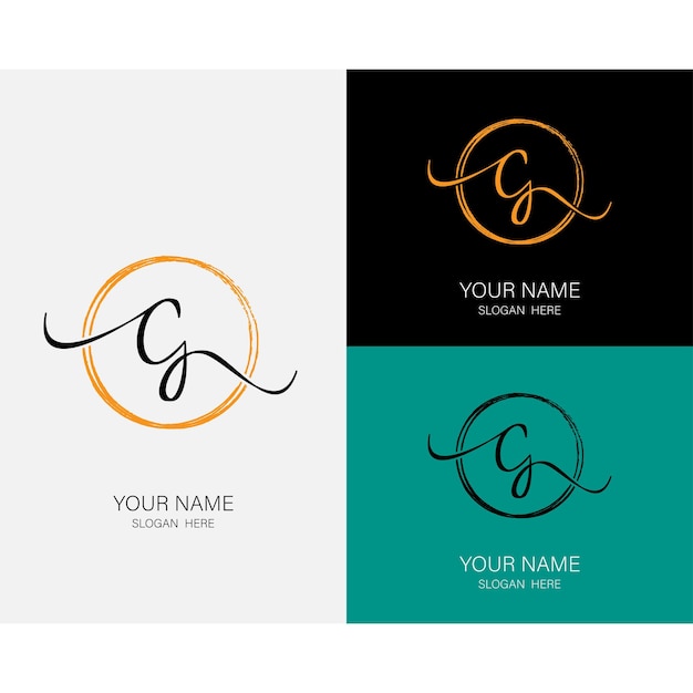 G plantilla de belleza de la letra inicial y la firma del logotipo