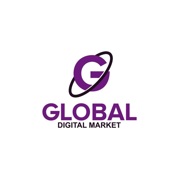 G plantilla de diseño de logotipo global