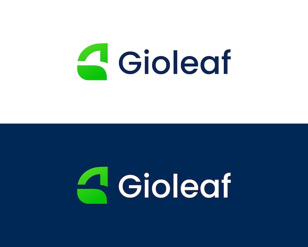 G con plantilla de vector de diseño de logotipo moderno de hoja