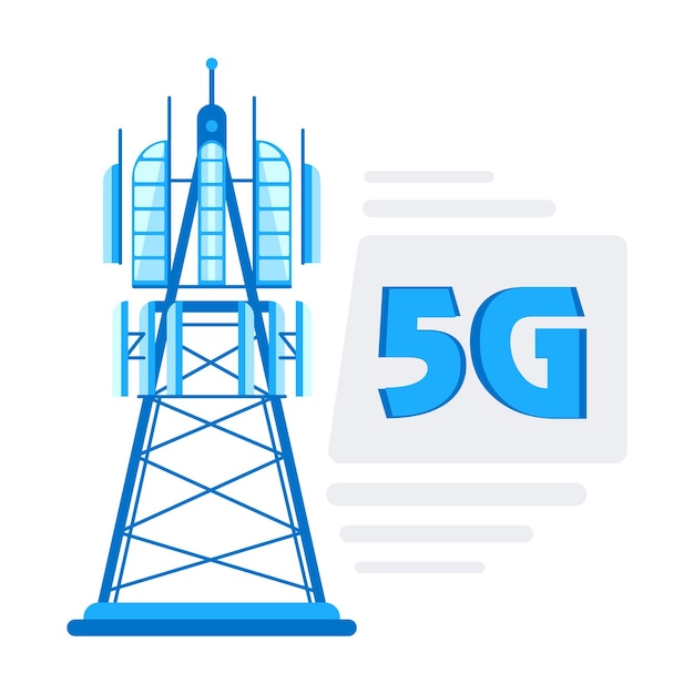 G tecnología de red torre de comunicación estación base inalámbrica móvil