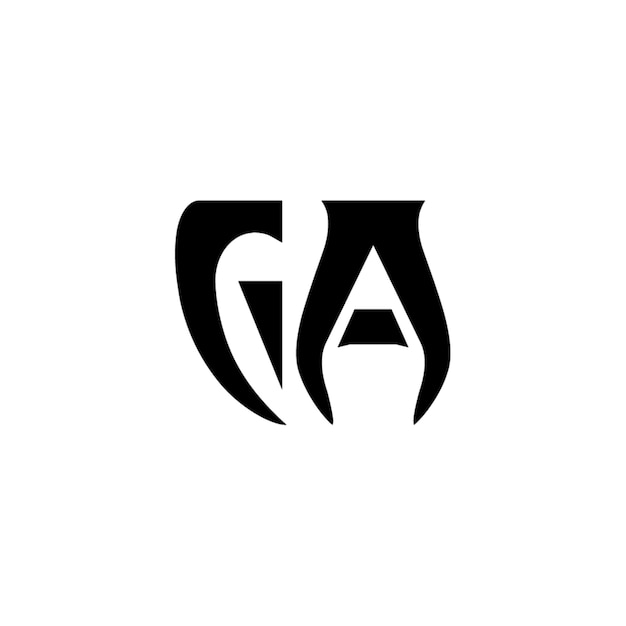 GA monograma logotipo diseño carta texto nombre símbolo monocromo logotipo alfabeto carácter simple logotipo