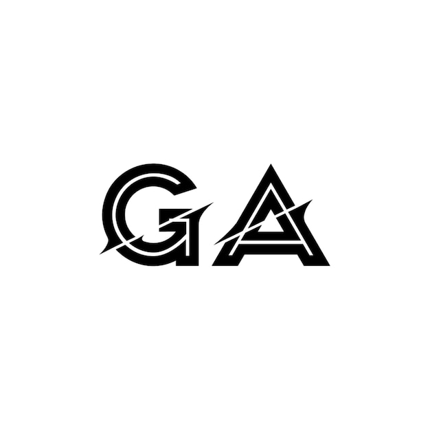 GA monograma logotipo diseño carta texto nombre símbolo monocromo logotipo alfabeto carácter simple logotipo