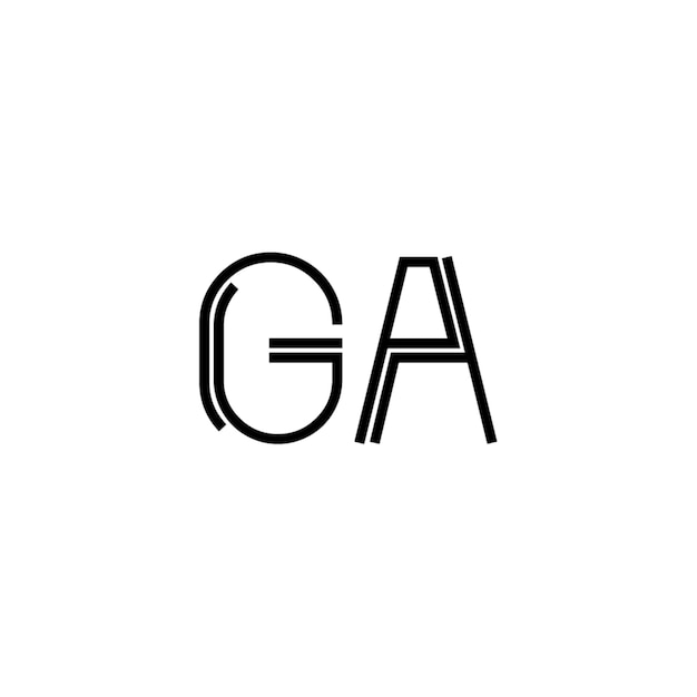 GA monograma logotipo diseño carta texto nombre símbolo monocromo logotipo alfabeto carácter simple logotipo
