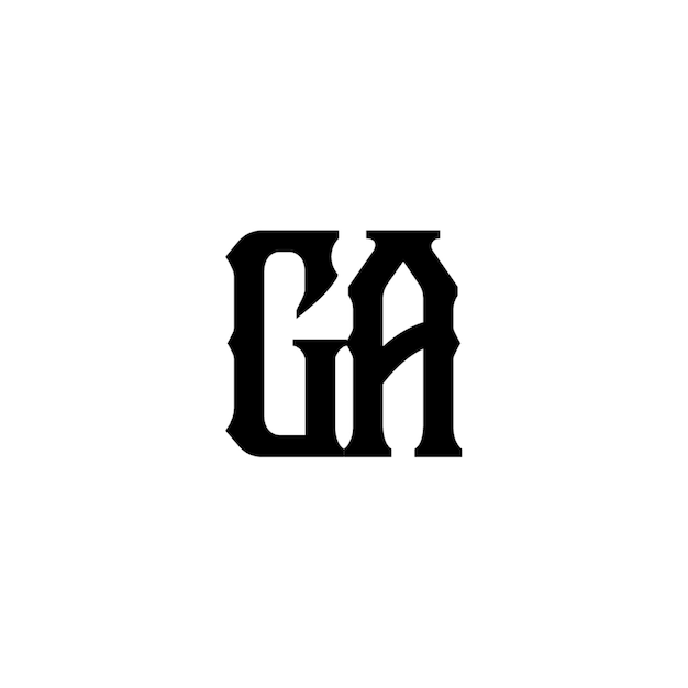 GA monograma logotipo diseño carta texto nombre símbolo monocromo logotipo alfabeto carácter simple logotipo