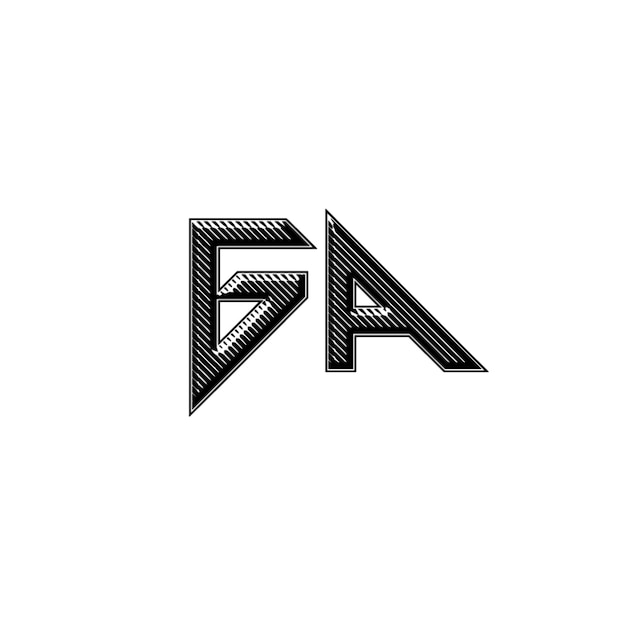 GA monograma logotipo diseño carta texto nombre símbolo monocromo logotipo alfabeto carácter simple logotipo