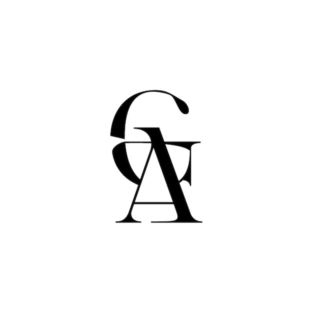 GA monograma logotipo diseño carta texto nombre símbolo monocromo logotipo alfabeto carácter simple logotipo