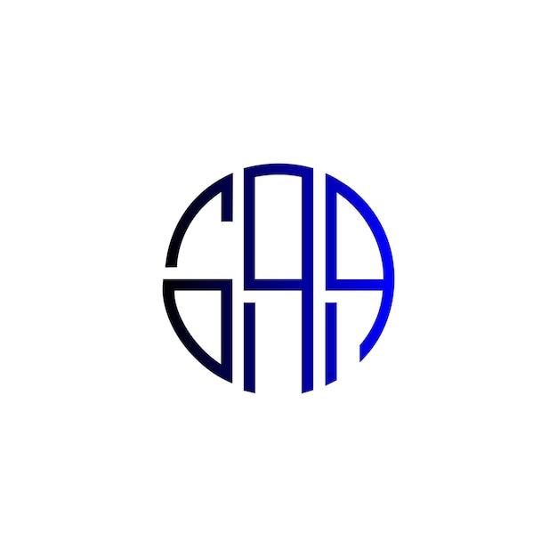 gaa círculo moderno minimalista espacio negativo simple monograma diseño de logotipo de lujo para la marca