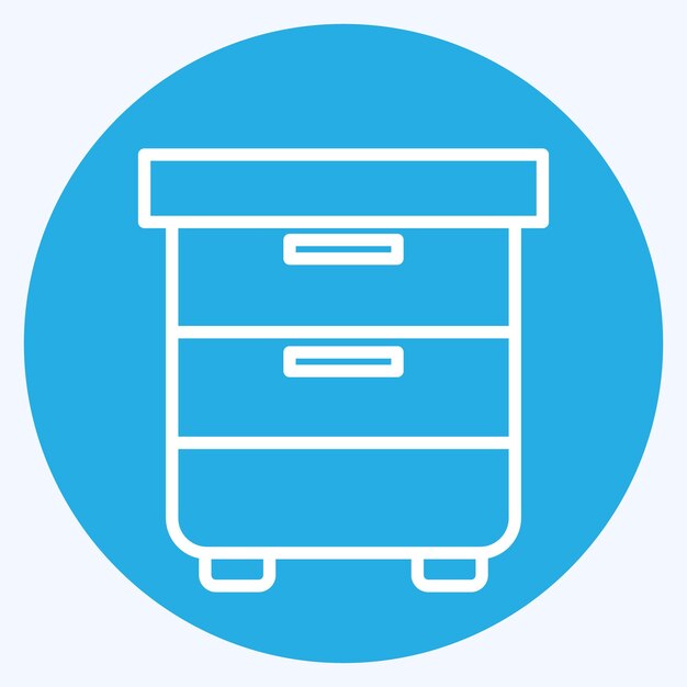 Gabinete de iconos relacionado con el símbolo de la computadora estilo de ojos azules diseño simple editable