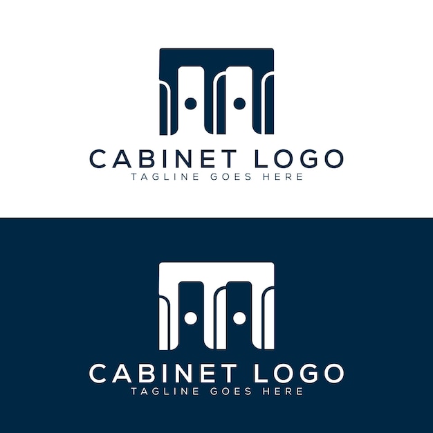 Gabinetes carta moderna m plantilla de diseño de logotipo