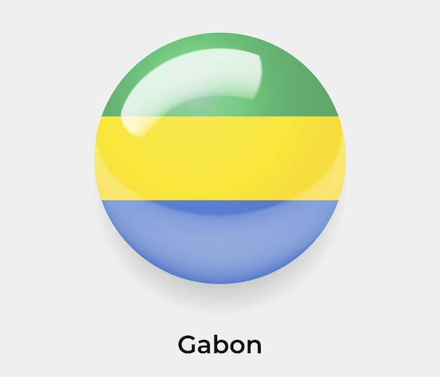 Gabón bandera brillante burbuja icono vector ilustración