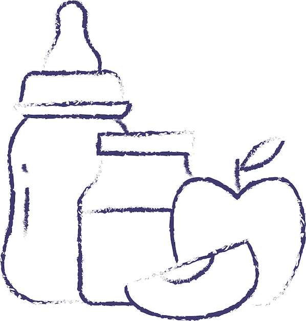 gachas para bebé dibujado a mano ilustración vectorial