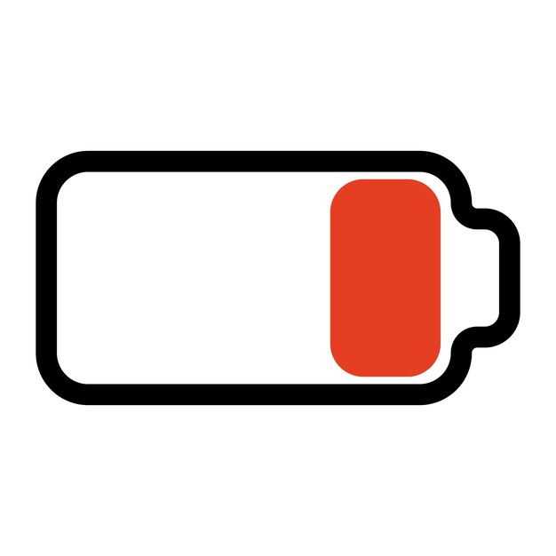 Gadget descargado batería muerta dos roja escala de carga de batería vacía