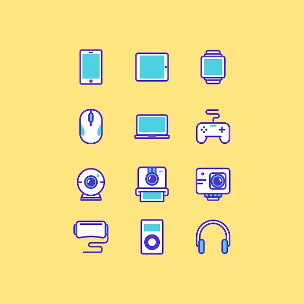 Vector gadget multimedia iconset