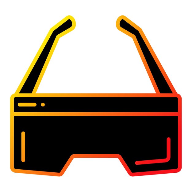 unas gafas 3D 3D con un fondo negro y un logotipo rojo, naranja y amarillo