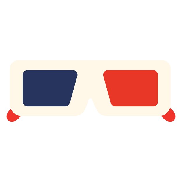 Gafas 3D Icono de vector plano